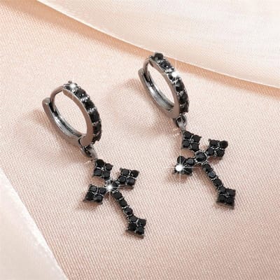 Kruisoorbellen voor dames, modieus en voortreffelijk design, high-end en veelzijdige temperament oorbellen accessoires zwart