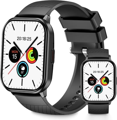 Smartwatch - Belfunctie - Unisex horloge - Waterbestendig voor dagelijks gebruik - Met hartslagmeting, slaapmonitoring, stappenteller en muziekbediening - Compatibel met Android en iOS - Zwart