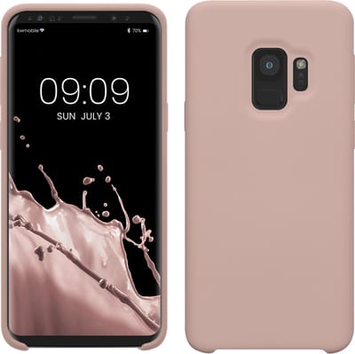 kwmobile telefoonhoesje geschikt voor Samsung Galaxy S9 - Hoesje met siliconen coating - Smartphone case in licht oudroze