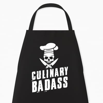 BBQ Keukenschort "Culinary Badass" | Origineel Kerstcadeau voor Hem/Haar | Zwart