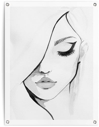 Tuinposter Gezicht - 80 x 60 - Canvas - REINDERS