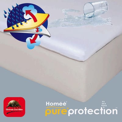 Homéé® Molton Waterdicht Topper Flanel hoeslaken eenpersoons 90x200 +10 cm 100% gekamde katoen wit