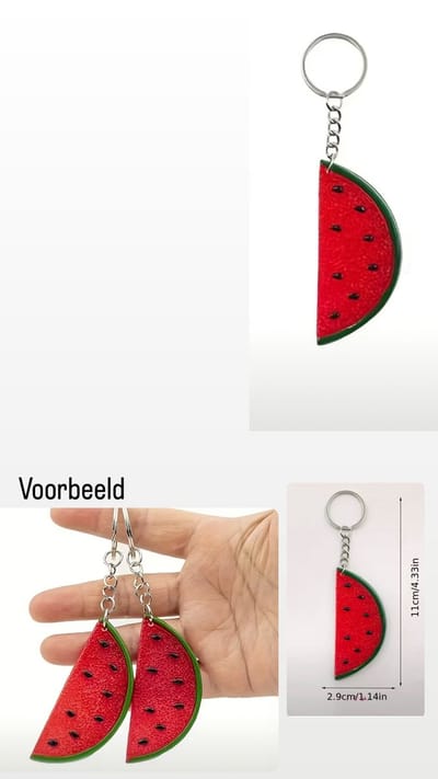 Akyol - watermeloen sleutelhanger - free palestina - palestina - watermeloen - sleutelhanger - fruit - sleutelhanger voor vrouwen - cadeau