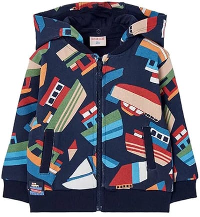 Boboli Fleece Printed Jas Blauw 12 Months Kinderen