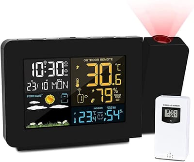 Projectie Wekker met Temperatuur en Weerbericht voor op het Plafond