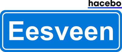 Hacebo - Plaatsnaam Sticker - 29x10 CM - Eesveen sticker - Verkeersborden sticker - grappige cadeaus - Eesveen