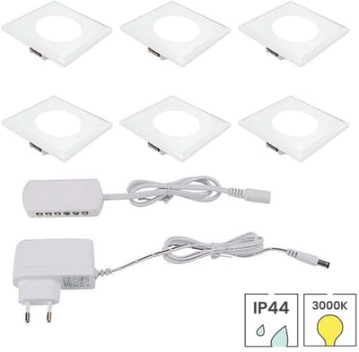 Lybardo - Kastverlichting - 6 inbouwspots - 1.5W - 3000K - Keukenverlichting Onderbouw LED