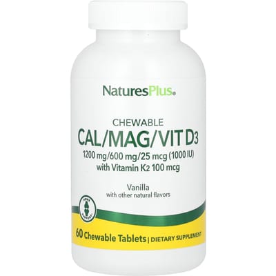 Cal/Mag/VitD3 met Kauwbare Vitamine K2, Vanille, 60 Kauwtabletten