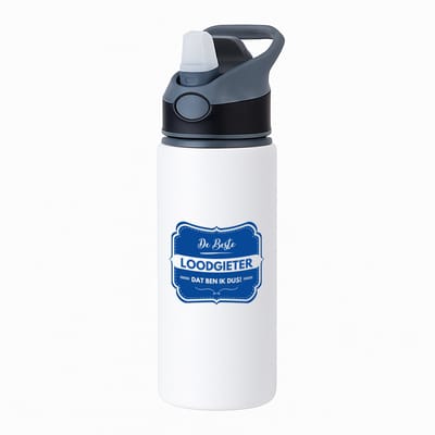 Hacebo® - De beste loodgieter waterfles met rietje zwart - Loodgieter - loodgieters - werk - afscheidscadeau - verjaardagscadeau - kado - water fles - 650ML