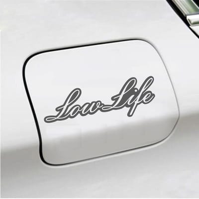 Bumpersticker - Low Life - 6,5 X 20 - Antraciet