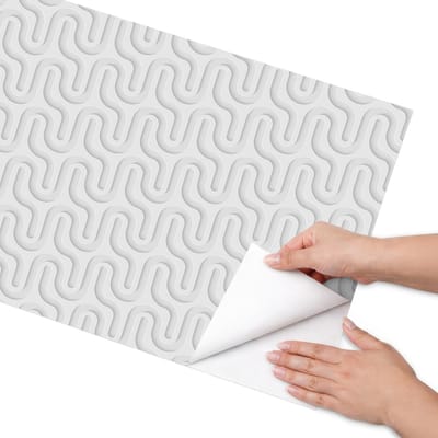 Coloray Meubel Wrap Folie - Wit Meubelfolie - 50x100 cm - Meubel Wrap Folie Elegant patroon - Plakfolie Meubels - Minimalist Meubelfolie - Decoratiefolie Zelfklevend - Slaapkamer decoratie - Achtergronden en patronen