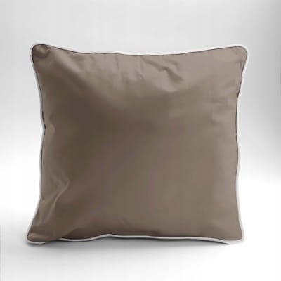 Mako Satin Kussensloop 40x40 Taupe met Bies - Zacht & Duurzaam