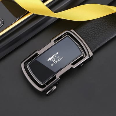 Herenriem Automatische Gesp Riem Nieuwe Stijl Papa Jeugd Veelzijdig Casual Broekriem Cadeau Cadeau 130cm gray