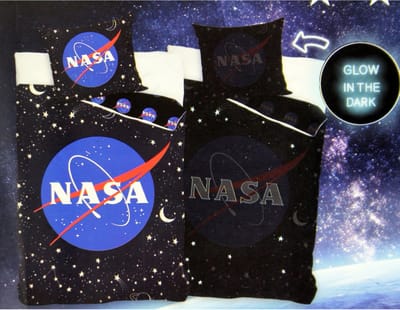 NASA Dekbedovertrek Eenpersoons 140 x 200 cm Glow In The Dark