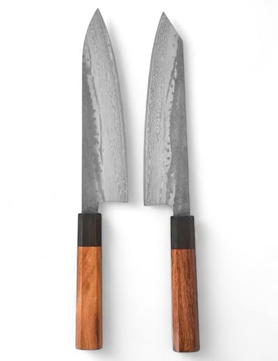 KAAMUT® 2-delige Messenset 67 Lagen Damascusstaal – Chefmes & Kiritsuke Chefmes 22 cm – Vlijmscherp – Professionele Koksmessen – Massief Houten Handvat