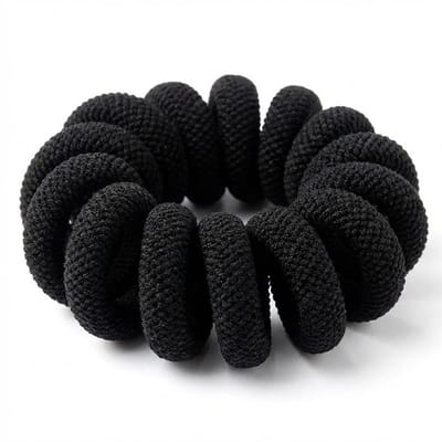 Zwart haar elastiekjes set scrunchies – dikke elastische haarbandjes – dames heren – 8 stuks – antislip zachte stof elastiek – sterk rekbaar haar elastiek