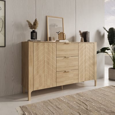 Meubella - Montera - Dressoir - Eikenpatroon - 154x41x96 cm