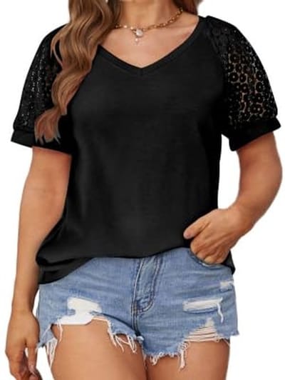 Dailygoods- T-shirt korte mouwen V-hals - Dames top - Losse pasvorm - Zomer blouse - Ademend materiaal - Comfortabel en huidvriendelijk