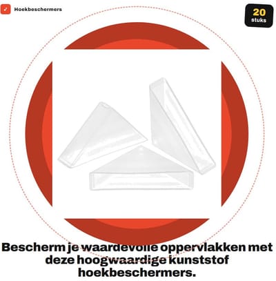 Dailygoods- Hoekbeschermers 20 Stuks - Kunststof - Antislip - Rechthoekig - Voor Glas/Spiegels/Tegels - Slijtvast/Breukbestendig - Hoekbescherming