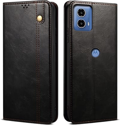 Coverup Hoesje - Geschikt voor Motorola Moto G04(s) / G24 (Power) / E14 Hoesje - Coverup Premium Classic Book Case - Zwart