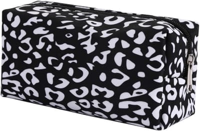 Kleine Make-up Tas voor Reizen - Waterdichte Organizer, Toilettas en Zipper Bag voor Dames en Heren, Zwart Luipaardprint