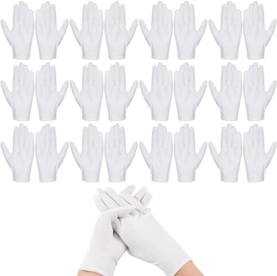 Dailygoods- Katoenen Handschoenen - 11 Paar - Zacht/Ademend - Ideaal voor Droge Huid - Nachtverzorging - Perfecte Pasvorm - Voor Mannen/Vrouwen