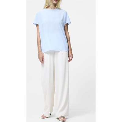 French Connection Crepe Light Crew Neck Top Arctic Blue Größe: XS | Blusen Outlet | Damen | Blau