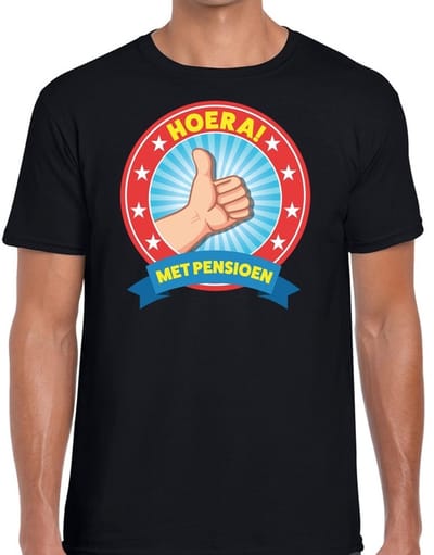 Hoera! met pensioen zwart t-shirt voor heren - zwart pensioen shirt S