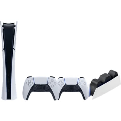 PlayStation 5 Slim Digital Edition + Extra Controller Wit + BlueBuilt oplaadstation