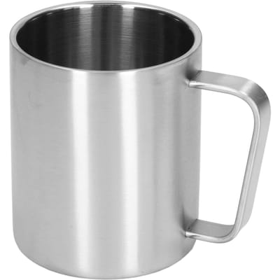 RVS Beker 300ml Inhoud Dubbelwandig Ergonomisch Ontwerp Textuur Met Handvat Koffiemok gray