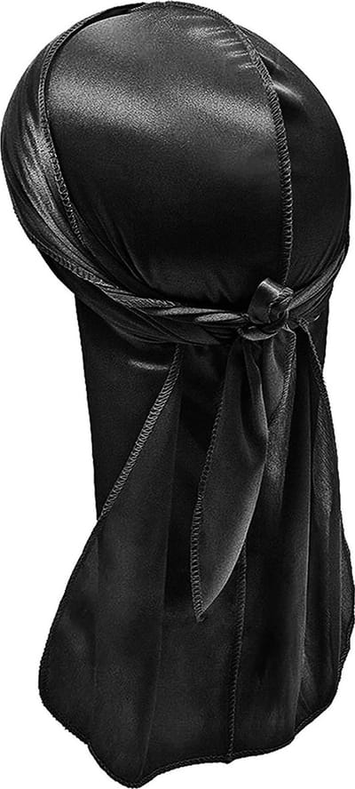 Durag / Du-rag / Do-rag AfricanFabs® / Bandana Silky - Unisex - Zwart