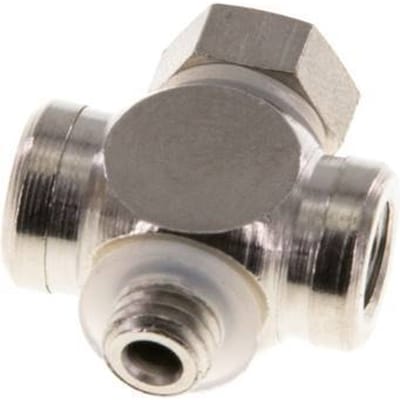 M5 Vernikkeld Messing Tee Banjo Fitting met Binnen- en Buitendraad met O-ring [10 stuks].