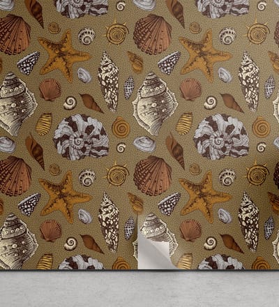 ABAKUHAUS Ocean peelbare en zelfklevende behang voor thuis, onderwaterdieren, zelfklevende woonkamerkeuken accent, 33 cm x 90 cm, gember-kaneel cacao
