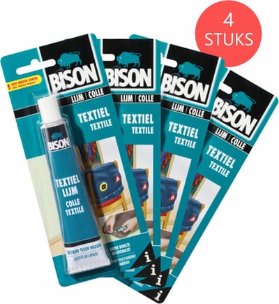 4x Bison Textiellijm Tube 50 ml