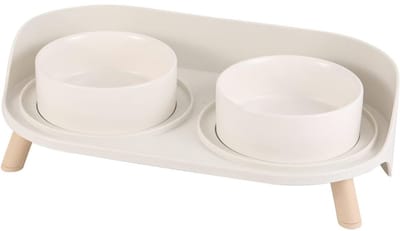 SVN® Voerbak Hond met Standaard - Voerbak Hond - Hondenvoerbak - Hoogte Verstelbaar - Grijs - 37cm x 15cm x 11cm