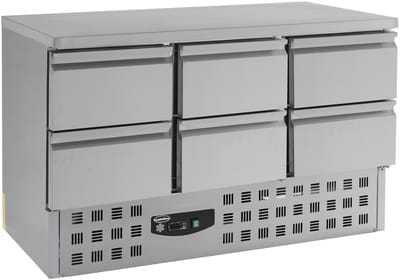 Combisteel Koelwerkbank 400L Met 6 Laden - 1365x700x875mm