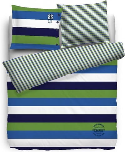 Cottonfield Legacy Dekbedovertrek - Lits-jumeaux - 240x200/220 cm - Blauw/Groen