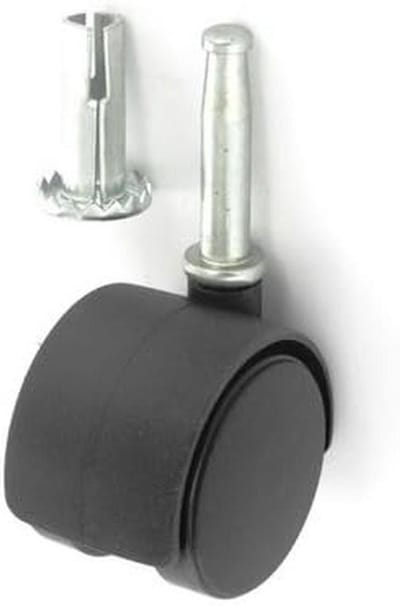 Zwenkwiel Sokkel - Dubbele Wiel Castor - Meubels Verplaatsen - Vastmontage - 40 mm - Zilverkleurig
