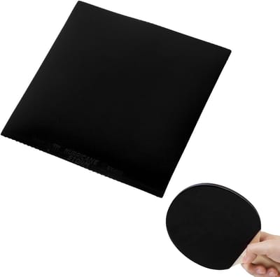 Tafeltennis Rubber - Ping Pong Bekleding - Balcontrole Verbeteren - Speciaal Kleefmateriaal - 18x18 cm - Zwart
