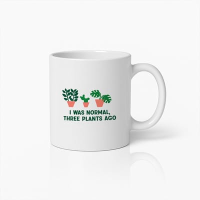 Grappige Plantenliefhebber Mok 330ml – “Ik Was Normaal Tot Drie Planten Geleden” Koffiebeker – Cadeau voor Tuinliefhebbers en Plantouders