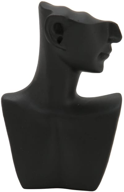 Dailygoody - Zwarte Hars Mannequin - Elegante Display Bust - Perfect voor Oorbellen en Kettingen - Sieradenpresentatie - Stijlvol en praktisch - Gesch.
