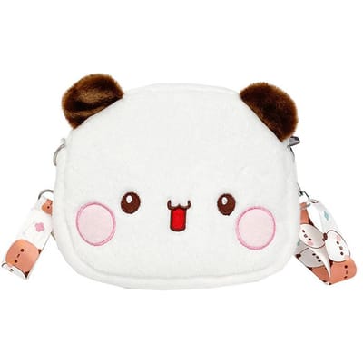 Schattige Bubu Dudu Pluche Rugzak Yier Panda Beer Crossbody Tas Kawaii Portemonnees Schoudertas Zachte Pluche Dieren voor Vriendin Cadeau wit