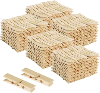 Knutselharingen van bamboe, 500 stuks, ideaal voor ambachten, foto's en wasgoed, 2,4 x 0,4 inch