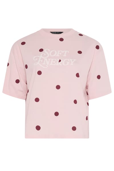 Limited Collection Roze 'Soft Energy' Tshirt Met Stippen Size 44