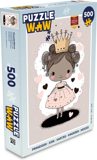 Puzzel Prinsessen - Jurk - Hartjes - Pastel - Meisjes - Legpuzzel - Puzzel 500 stukjes