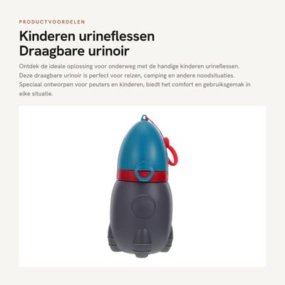 Dailygoods - Kinderen urineflessen - Draagbare urinoir - Mobiele toiletten - Blauw - Noodgevallen pot - Geschikt voor peuters en kinderen