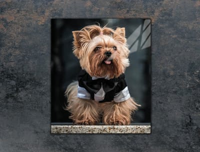 TMK ArtDeko Serie - Glazen Snijplank - 45x52 cm - Beschermpaneel - Motief Hond
