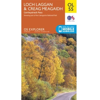 Loch Laggan & Creag Meagaidh, Corrieyairack Pass - Ordnance Survey