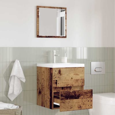 vidaXL - Badkamerkast - Oud - Hout - 41 - x - 38,5 - x - 45 - cm - Bewerkt - hout