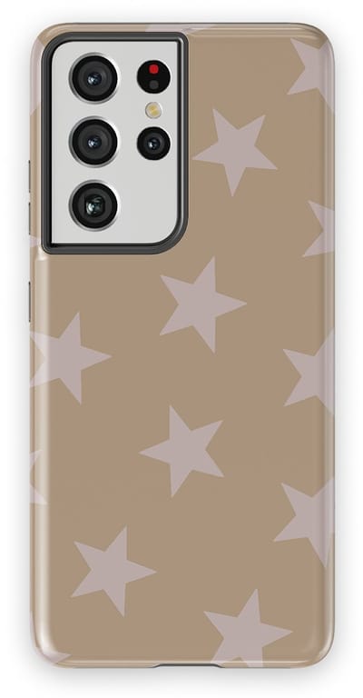 DripCase Hoesje Samsung Galaxy S21 Ultra | Sterren Design | Magnetisch Opladen | 2-in-1 Ontwerp | Stars Backcover Mocha Blush